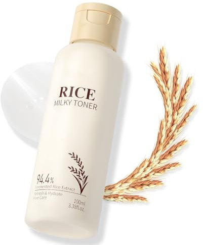 Soleneva Rice Milky Toner mit Niacinamid & Hamameliswasser - Beruhigendes Serum Gesicht - Rice Toner für Feuchtigkeitspflege und Anti-Aging - Reis Essential Gesichtswasser Geeignet für alle Hauttypen