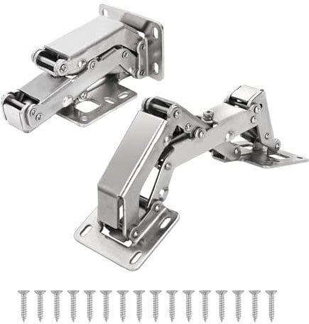 HBL' 170° Soft Close Cabinet Hinges, Wide Opening Hydraulic Cupboard Hinges for Thick Cabinet Doors, Heavy-Duty Angle Adjustable Overlay Design, 2 Pack
