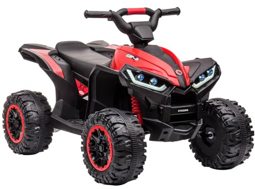 Garvee Quad Électrique Enfant 12V, Voiture Électrique pour Enfants avec LED Et Musique, 2 Vitesses 3-6 km/h, Klaxon, ATV pour Enfants 3+ Ans 83x 53x 56 cm