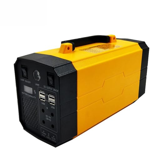 HTDRE Centrale électrique Portable 220 V, générateur Solaire Mobile 500 W, Alimentation de Secours pour l'extérieur, Le Camping et Le caravaning, Jaune - 40 Ah