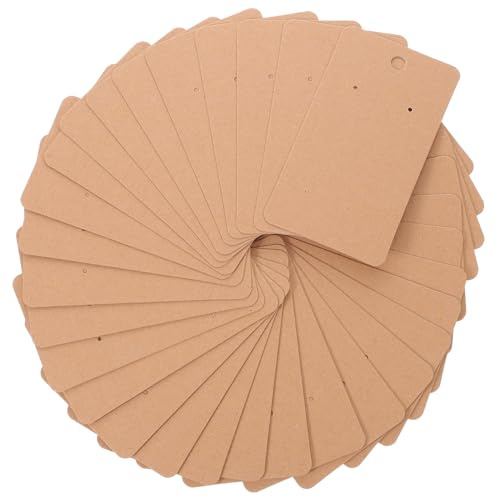 HOMSFOU 400 Stück Kraftpapier Ohrring Kartenhalter Displaykarten Für Ohrringe Und Ohrstecker Schmuckkarten Aus Kraftpapier Mit Einstichlöchern Zum Aufbewahren Präsentieren Und Beschriften