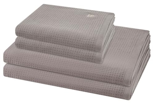 Ross - 4 teiliges Frottier-Set - Pique (2 X Handtuch 2 X Duschtuch im Set) - 520 g/m2 - Baumwolle - Pique - saugstark - weich und flauschig - Flanell