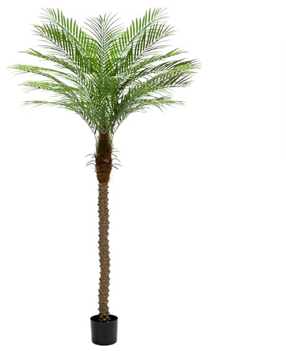 ZEEOZE 210cm Künstliche Phoenix Palme Hohe künstliche Palmen mit 15 verstellbaren Blättern künstliche Phoenix Palmen für Terrasse Pool Home Office Wohnzimmer Garten (1 Stück, 7 ft)