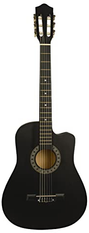 Funien Chitarra Curva da 38 Pollici, 6 Corde, Cutaway, Kit Chitarra Classica, Capotasto, Plettri, Accordatore, Custodia Morbida, Regalo per Studenti.