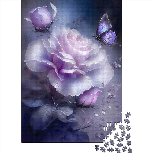 Rose Violette Papillon Puzzle 1000 Pièces Papier Adulte Relax Déco Cadeau nan