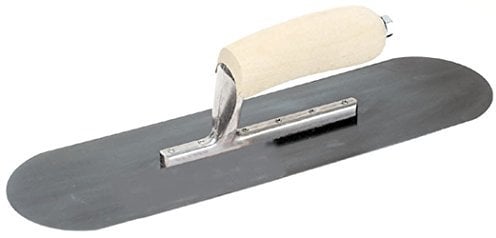 Llana para piscinas de Marshalltown con mango de madera, acero azul, llana para suelo y hormigón, dimensiones de la llana: 356x102 mm