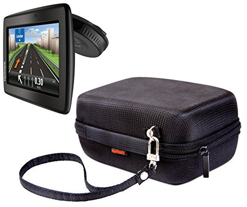 NAVITECH - Housse/Coque de Protection pour GPS, Noire en Nylon EVA, Espace pour Le Chargeur Allume-Cigare et Le câble USB, pour Le Tomtom Via 135 5 Pouces
