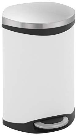 Eko Poubelle à pédale Design coquillage Blanc 10 litres