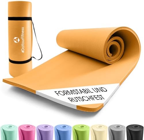 #DoYourFitness x World Fitness | Fitnessmatte Jivan | 183x61x2cm | Phthalatfrei & rutschfest | Gymnastikmatte ideal für Yoga, Pilates, Fitness, Outdoor im Studio & zu Hause | Orange