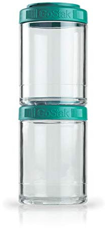 BlenderBottle GoStak Behälter zum Aufbewahren von Protein, Eiweiß, Pulver, Vitaminen und mehr- 2Pak 150ml (2x150ml), teal