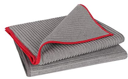 BELLANET antibakterielles Microfaser Badputztuch für Sanitär, WC, Bad & Haushalt (grau/grau + grau/rot 2 Stk.)