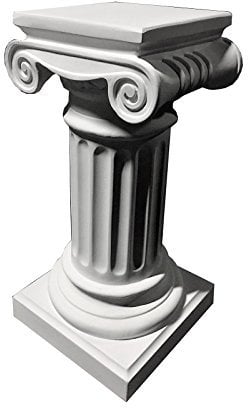Antikes Wohndesign Blumensäule Blumenständer Marmor Säule Standsäule Weiß-Matt Höhe: 70cm