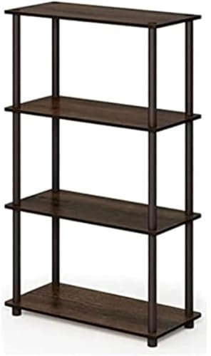 Furinno Turn-N-Tube 4-Tier Scaffali Senza Attrezzi, Legno, Noce/Marrone, 29.46 x 59.94 x 109.86 cm