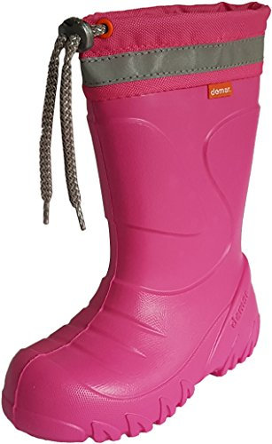demar. Kinder Mädchen Jungen Gummistiefel Wolle gefüttert Regenstiefel leichtes Eva Material Pink 28/29 EU