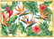 Les Jardins de la Comtesse - Grand Plateau Rectangulaire en Mélamine - Fleurs Exotiques - 50 cm – Rouge Vert - Grand Plateau de Service Collection Vaisselle Quasi-Incassable MelARTmine