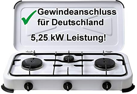 Bluecraft Gaskocher Camping 3-flammig, 5,25 kW Campingkocher