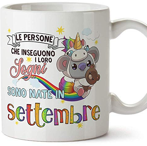 MUGFFINS Tazza Koala Compleanno settembre - Idee Regali Originali et Divertenti per Uomo e Donna - per lui/per lei - per i bambini. Ceramica 350 mL