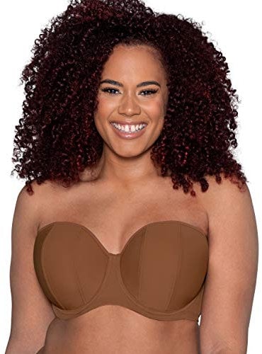 Curvy Kate Women's Luxe Strapless Bra, Opaque, Brown (Caramel Caramel), (Size:34H)