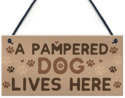 RED OCEAN Funny Dog Sign For Home Dog Sign For Gate Pet Sign Funny Dog Gift Dog Lover Gift Keepsake