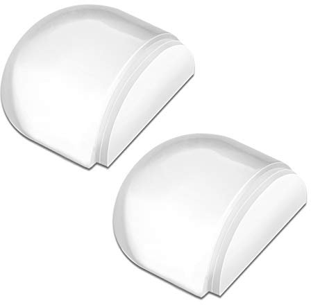 HAUSPROFI Floor Door Stopper, 2pcs Clear Self-Adhesive Floor Door Buffers for Protect Door & Wall from Damage, Transparent