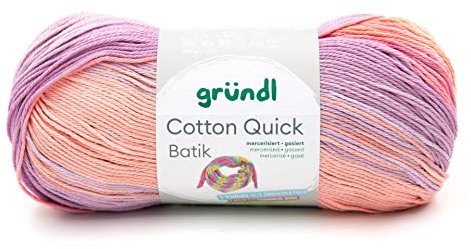 Gründl 4921-06 Cotton Quick Batik Garn, creme-rosa-lila-flieder, 1 x 100 g