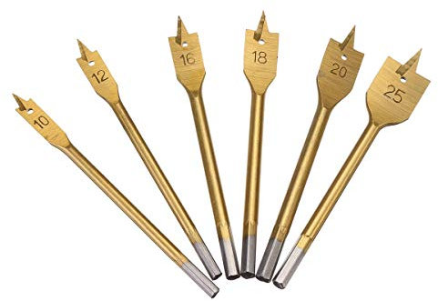 DIMENXONG Bricolaje y Herramientas 6 unids 10-25mm Pala Plana Madera Taladro hebral hurguelos Madera Madera Pala Broca