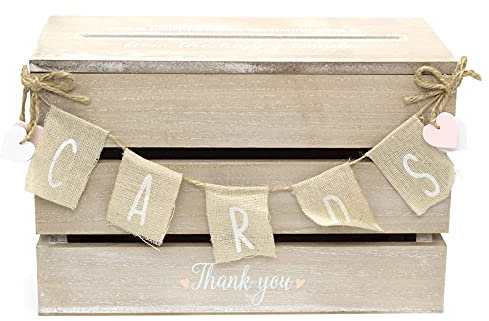 Shabby Chic Wedding Card Post Box | Wooden Wedding Guest Letter Box | Wedding Card Envelope Box