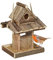 Relaxdays Vogelfutterhaus Holz, zum Aufhängen, Garten, Vogelfutterspender Kleinvögel, HxBxT 25 x 17,5 x 16 cm, Natur