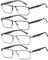 Fsread 4er-Pack Lesebrille Herren, Leichte Blaulichtblockierende Metallrahmen Herren Lesebrille +1.00