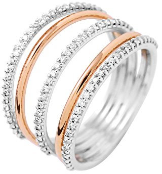 & YOU AND - Anello diamantato, 0,45 carati, fantasia gioielli Prestige in oro bianco e oro rosa, gioiello da donna, Oro rosa oro rosa Diamante