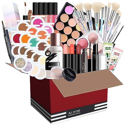 Professionelles Make-up Sets, MKNZOME 36St Schminkset mit Schminktasche Schminkkoffer Mädchen Gefüllt Frauen Makeup Paletten Kosmetik Lidschatten Lipgloss Geburtstags Weihnachten Geschenkset 36pcs