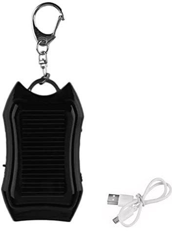 Cricia Solar Power Bank Schlüsselanhänger, 1200 mAh tragbares Solarladegerät mit LED-Taschenlampe, Handy-Ladegerät,-Schlüsselanhänger-Powerbank