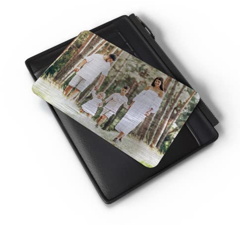 Active Window Films Personalised Aluminium Silver Wallet Photo Insert Card, Metal Photo & Message Purse Card, Sentimental Memory Keepsake (Landscape Just Photo)