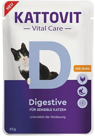 Kattovit Vital Care/Anti Hairball, Digestive, Hair&Skin, Indoor, Sterilised / 20x 85g (Digestive)
