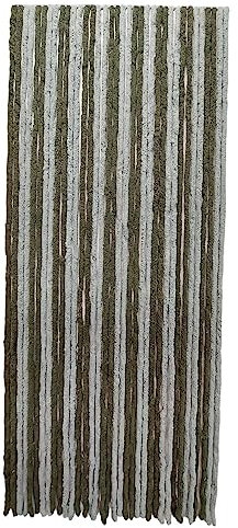 MadeInNature Rideau de Porte Chenille Bicolore, Rideau d’entrée anti-Insectes, Rideau chenille largeur et longueur recoupable, Rideau bicolore 90 * 210cm (Vert clair/Vert foncé)