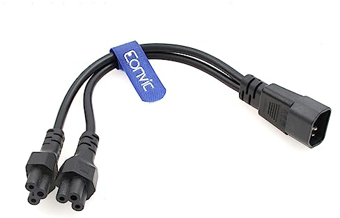 Eonvic IEC 320 C14 auf 2xC5 Netzkabel, männlicher Stecker C14 auf 2xC5 Plum Mickey Mouse Netzkabel IEC-320 Service Adapter Umwandlung