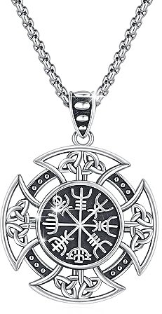 Keltisches Knoten Halskette 925 Sterling Silber Wikinger Kette ViKing Keltische Vintage Anhänger Nordischer Wolf Rune Anhänger Wikinger Amulett Schmuck für Männer Frauen Teens