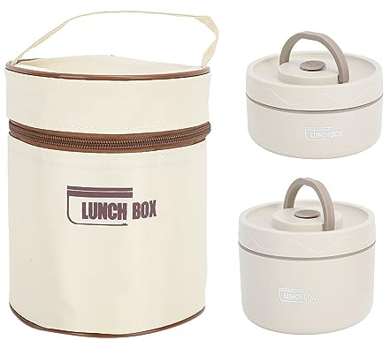 Box, con Aislamiento Térmico Contenedores de Alimentos con Sellado Portátil Caja para Almacenamiento de Alimentos de Acero Inoxidable (2 piezas)