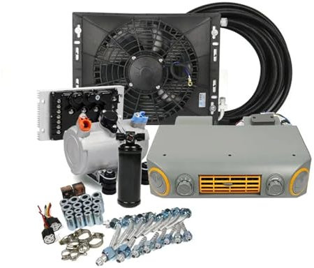 ULLiaN Universale 12V 24V Underdash A/C Auto Elettrica Aria Condizionata Compressore Evaporatore Kit for Auto Van Street Rod condizionatore (Color : 24v)
