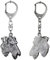 Art-Dog Niedlicher Hundeschlüsselanhänger - Exklusive Kollektion Airedale Terrier II Schlüsselanhänger Hund - Versilberte Keyring mit 2,5 cm Schloss - 4,3x5x10,7cm