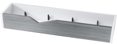 Vladon Garderobenleiste Wandhaken Garderobenpaneel Kolmio, Made in Germany, Korpus in Weiß matt, Front in Avola-Anthrazit 83,5 x 12,5 x 21 cm