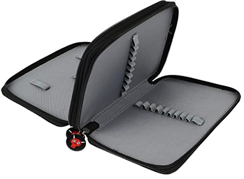 DOITOOL Nail Kit Travel Nail Polish Organizer Makeup Organizer Case Nail Art Brush Case Manicure Tool Case Makeup Brush Holder Travel Cosmetic Storage Bag Fabric Japanese-style Tool Holder, Black,