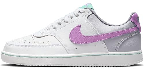 Nike W Court Vision Lo NN, Scarpe Basse Donna, White Rush Fuchsia Pewter Emerald Rise, 36 EU