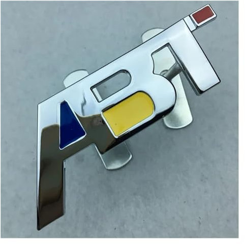 MyFisher zlj6688 3D-Metall-ABT-Logo, Kühlergrill-Emblem, Autoaufkleber, kompatibel mit A6, A8, S6, S8, Golf, Passat (Color : Silver)
