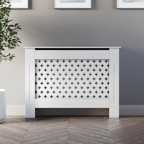 Radiant Living Oxford Radiator Cover Traditional White Painted MDF Living Room Cabinet for Radiators, Medium (H: 81.5 / W: 112 / D: 19 cm)