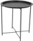 Harbour Housewares Round Tray Table with Removable Tray - Pack of 1 - Matte Black Steel Bed Side Table Raised Lip Serving Dish Compact Collapsible Folding Stand for Bedroom, Home and Office