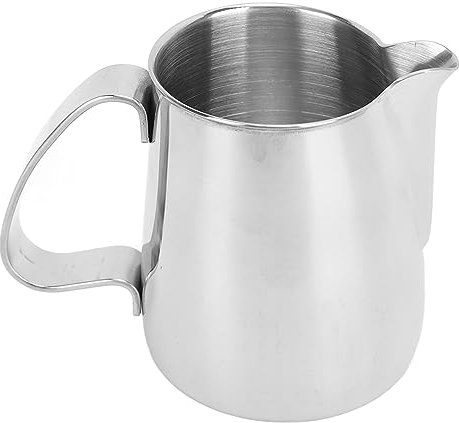 ANKROYU Brocca Per Schiuma di Latte, Tazza Per Schiuma, Tazza Per Montalatte in Acciaio Inossidabile, Brocca Per Cottura a Vapore del Caffè con Maniglia Isolata, Accessori Per Macchine(350ml)