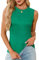 ZASFOU Femme Été Débardeur Top sans Manches Col Rond Haut Coupe Ajustée Chic Élégant Chemise Cadeau
