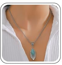 Cimenexe Bohème Türkis Choker Halskette Silber Türkis Stein Anhänger Halskette Blauer Stein Hohlen Filigrane Kette Halskette Natürlichen Edelstein Halskette Schmuck Für Frauen Und Mädchen Geschenke