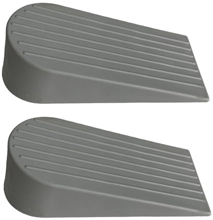 2 Stück Türkeil Gummi, Extra Groß Keil Türstopper für den Boden, Rutschfest Door Stopper für Heim Büros Krankenhäuser, Grau